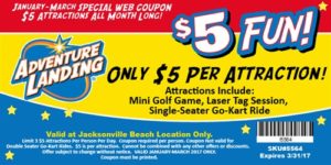 Discount Attraction Coupon | Adventure Landing & Shipwreck Island Water Park | Jacksonville Beach, FL